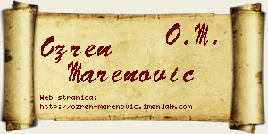 Ozren Marenović vizit kartica